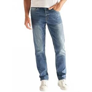 NEW DEVIL-DOG slim straight stretch denim jeans in blue